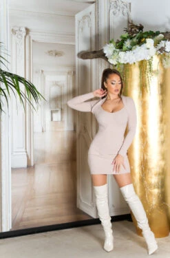 Robe Bolero Beige -Mode de luxe 0000ISF9027 N BEIGE 7