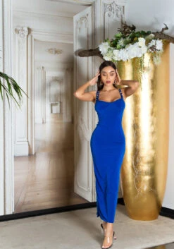 Robe Longue Bleu Roi -Mode de luxe 0000K0860 ROYALBLAU 26