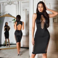 Robe Dos Nu Noire -Mode de luxe 0000K20822 SCHWARZ 37