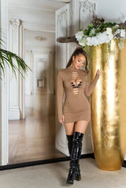 Robe Sexy Cappuccino -Mode de luxe 0000K20825 CAPPUCCINO 6