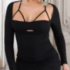 Robe Courte Manches Longues -Mode de luxe 0000K36222 SCHWARZ 59