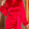 Robe Courte Satinée Rouge -Mode de luxe 0000K63248 ROT 41