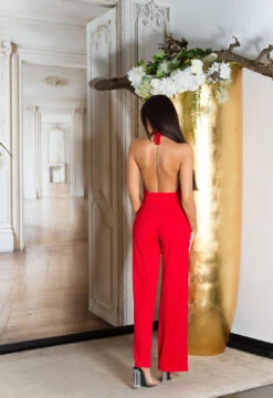 Combinaison Longue Rouge Coeur Croisé -Mode de luxe 0000K9175 ROT 77