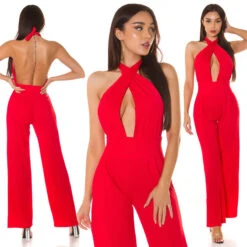 Combinaison Longue Rouge Coeur Croisé -Mode de luxe 0000K9175 ROT 89