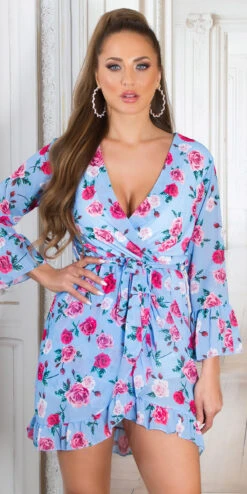 Robe Florale Manches Longues
