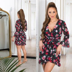 Robe Florale Manches Longues Couleur Foncée -Mode de luxe 0000K9550 SCHWARZ 49 642786bb 2e16 4d7a 96c6 e576a0cf8a40