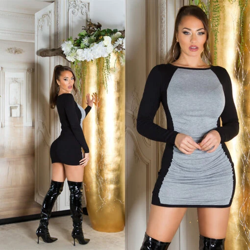 Robe Courte Noire Et Grise – Image 9