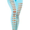 Legging Turquoise à Trous -Mode de luxe 0000LE9004 TUERKIS 1