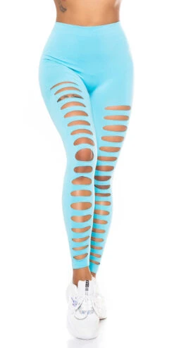 Legging Turquoise à Trous