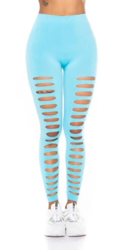 Legging Turquoise à Trous -Mode de luxe 0000LE9004 TUERKIS 6