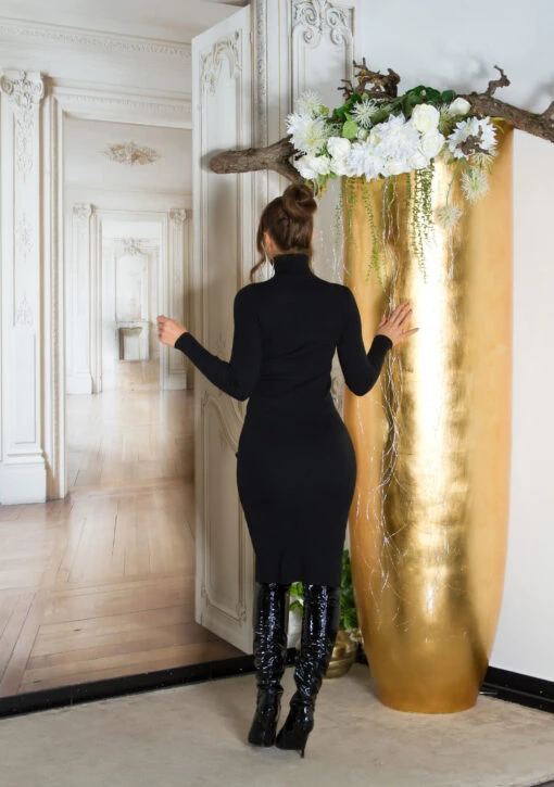 Robe Longue Noire Col Montant – Image 4