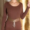 Robe Courte Avec Ceinture Marron -Mode de luxe 0000PU6010 BRAUN 16