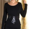 Robe Courte Avec Ceinture Noire -Mode de luxe 0000PU6010 SCHWARZ 98