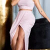 Ensemble Jupe Longue Et Top -Mode de luxe 0000SET8976 ROSA 76