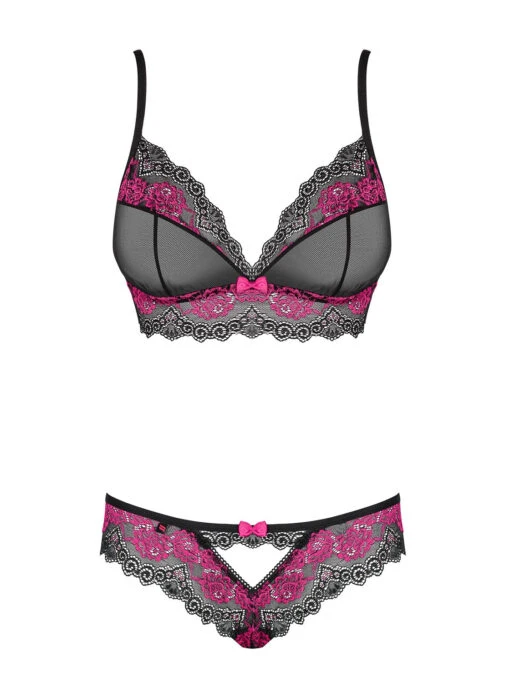 Obsessive Ensemble Lingerie Coquine Noir Et Fuchsia – Image 3