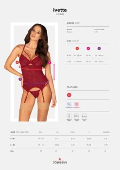 Obsessive Guêpière Bordeaux -Mode de luxe 26619