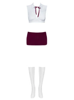 Obsessive Costume écolière Sexy Blanc Et Violet -Mode de luxe 2714