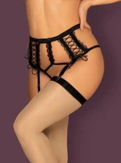 Obsessive Porte-jarretelles Noir Modèle Bravelle -Mode de luxe 27735