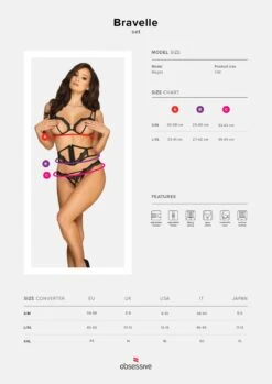 Obsessive Ensemble Ouvert De Lingerie Coquine 3 Pièces -Mode de luxe 27746