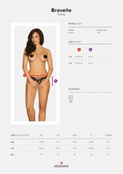Obsessive String Ouvert Noir Modèle Bravelle -Mode de luxe 27757 95e48695 dad2 4069 87f1 d5a669deb73a