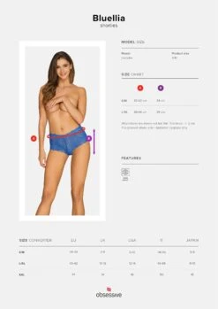 Obsessive Shorty Bleu En Dentelle -Mode de luxe 28086 efa73404 7e33 4da2 b70a f6e5bc8c5820