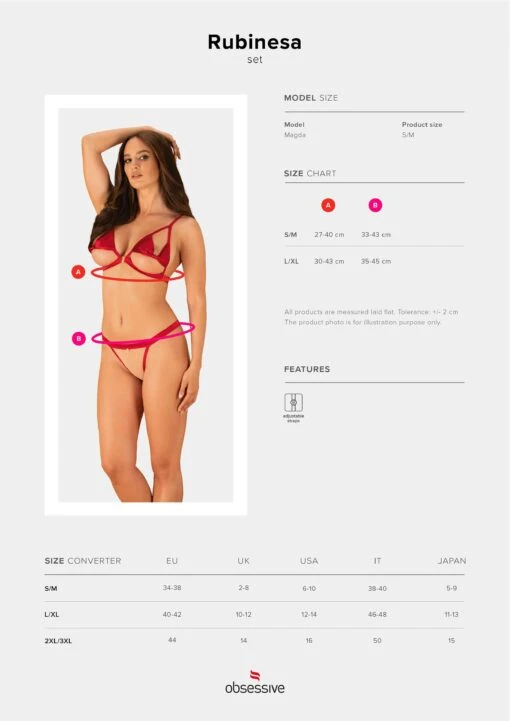 Obsessive Ensemble Lingerie Sexy Rouge 2 Pièces – Image 7