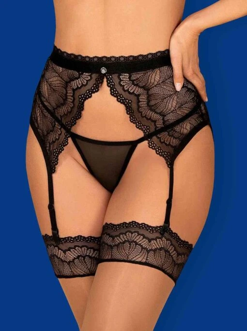 Obsessive Porte Jarretelles En Dentelle Noir Isabellia