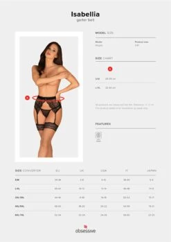 Obsessive Porte Jarretelles En Dentelle Noir Isabellia -Mode de luxe 32263