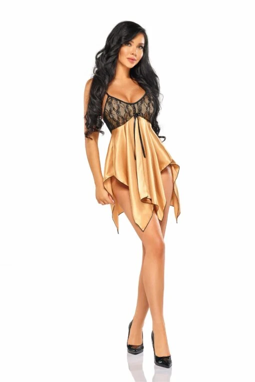 Beauty Night Nuisette Satin Dorée – Image 2