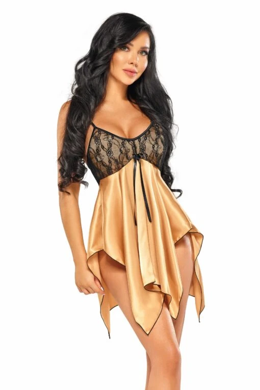 Beauty Night Nuisette Satin Dorée