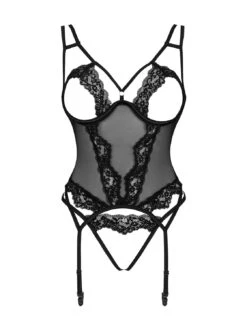 Obsessive Corset Sexy Et String Noir -Mode de luxe 36238
