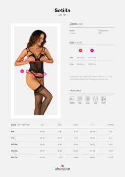 Obsessive Corset Sexy Et String Noir -Mode de luxe 36239