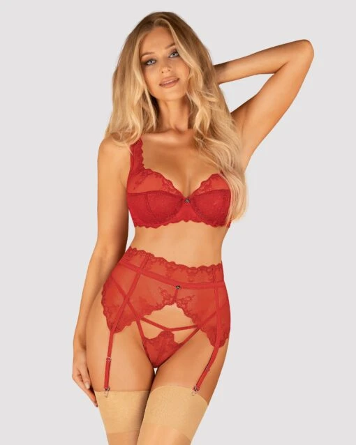 Obsessive Porte-jarretelles Sexy Rouge – Image 4