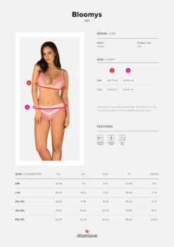 Obsessive Ensemble Lingerie Rose 2 Pièces Bloomys -Mode de luxe 36587