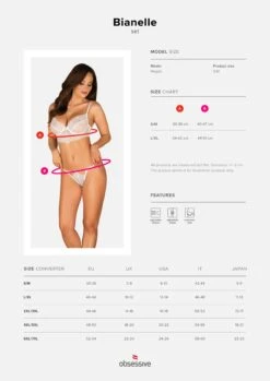 Obsessive Ensemble Lingerie Fine Blanc Bianelle -Mode de luxe 37029