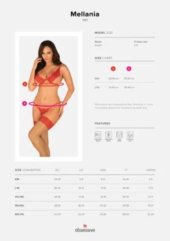 Obsessive Ensemble Lingerie Rouge Ouverte -Mode de luxe 37098