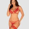 Obsessive Ensemble Lingerie Rouge Ouverte -Mode de luxe 37105