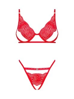 Obsessive Ensemble Lingerie Rouge Ouverte -Mode de luxe 37106