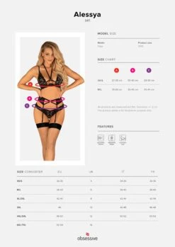 Obsessive Ensemble Lingerie Noire Alessya -Mode de luxe 37462