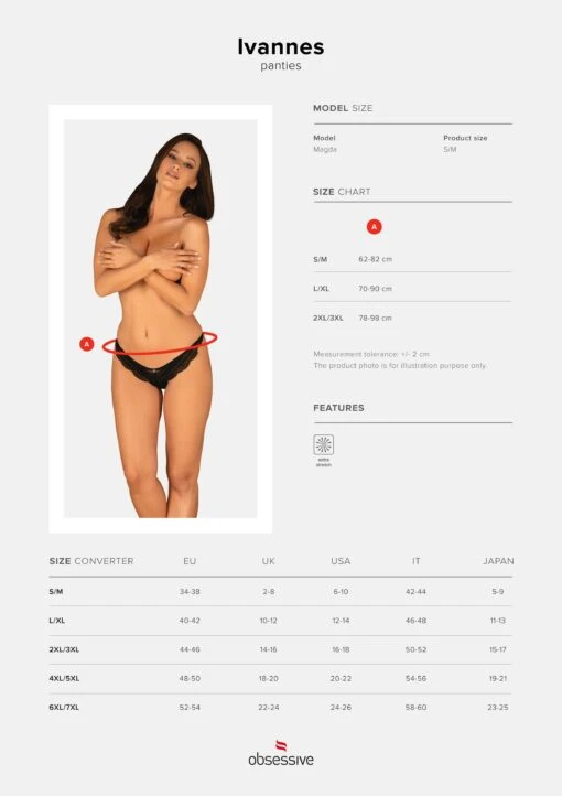Obsessive Culotte Noire Dentelle Et Résille Ivannes – Image 9
