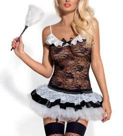 Obsessive Tenue De Soubrette Noir Et Blanc -Mode de luxe 5621