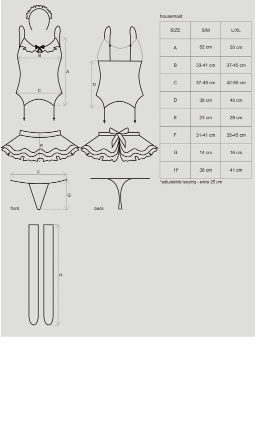 Obsessive Tenue De Soubrette Noir Et Blanc – Image 5