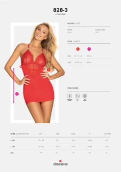 Obsessive Nuisette Coquine Rouge -Mode de luxe 828 CHE 3Nuisette Rouge 27500