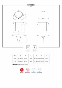 Obsessive Lingerie Coquine Rouge -Mode de luxe 838 SEG 3Ensemble3pcs Rouge 15540