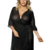 Anaïs Peignoir Sexy Noir Grande Taille -Mode de luxe 8440