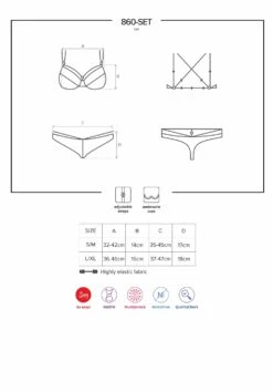 Obsessive Dessous Sexy Noir -Mode de luxe 860 SET 1Ensemble2pcs Noir 18901