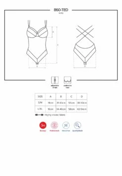 Obsessive Body Sexy Noir En Dentelle -Mode de luxe 860 TED 1Body Noir 18894