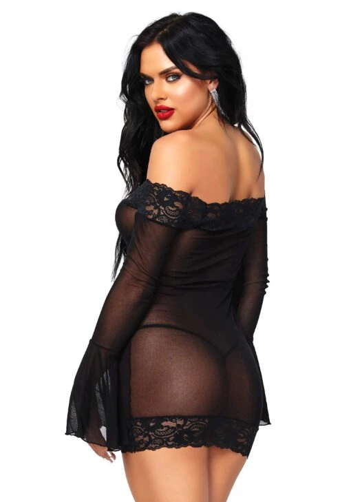 LEG AVENUE Nuisette Sexy Transparente Noire – Image 2