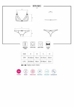 Obsessive Lingerie Ouverte Rouge -Mode de luxe 870 SEC 3Ensembleouvert2pcs Rouge 19168