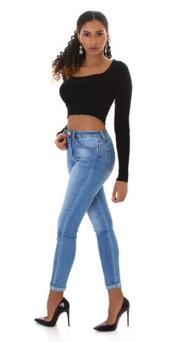Jeans à Plis -Mode de luxe 8 Skinny Pants with Print Blue 36 YG2412 YA2402.1 1ggggUUBWBfzA1xLQb